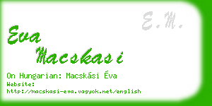 eva macskasi business card
